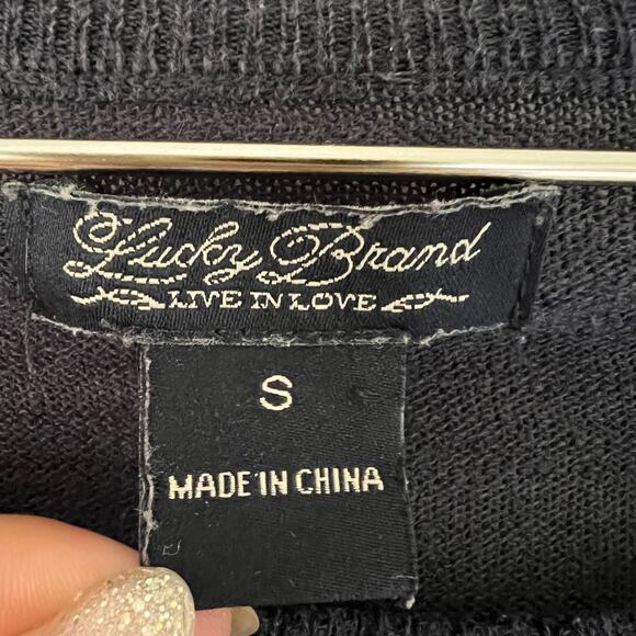 Lucky Brand Live In Love Striped Sweater Size S - Picture 4 of 6